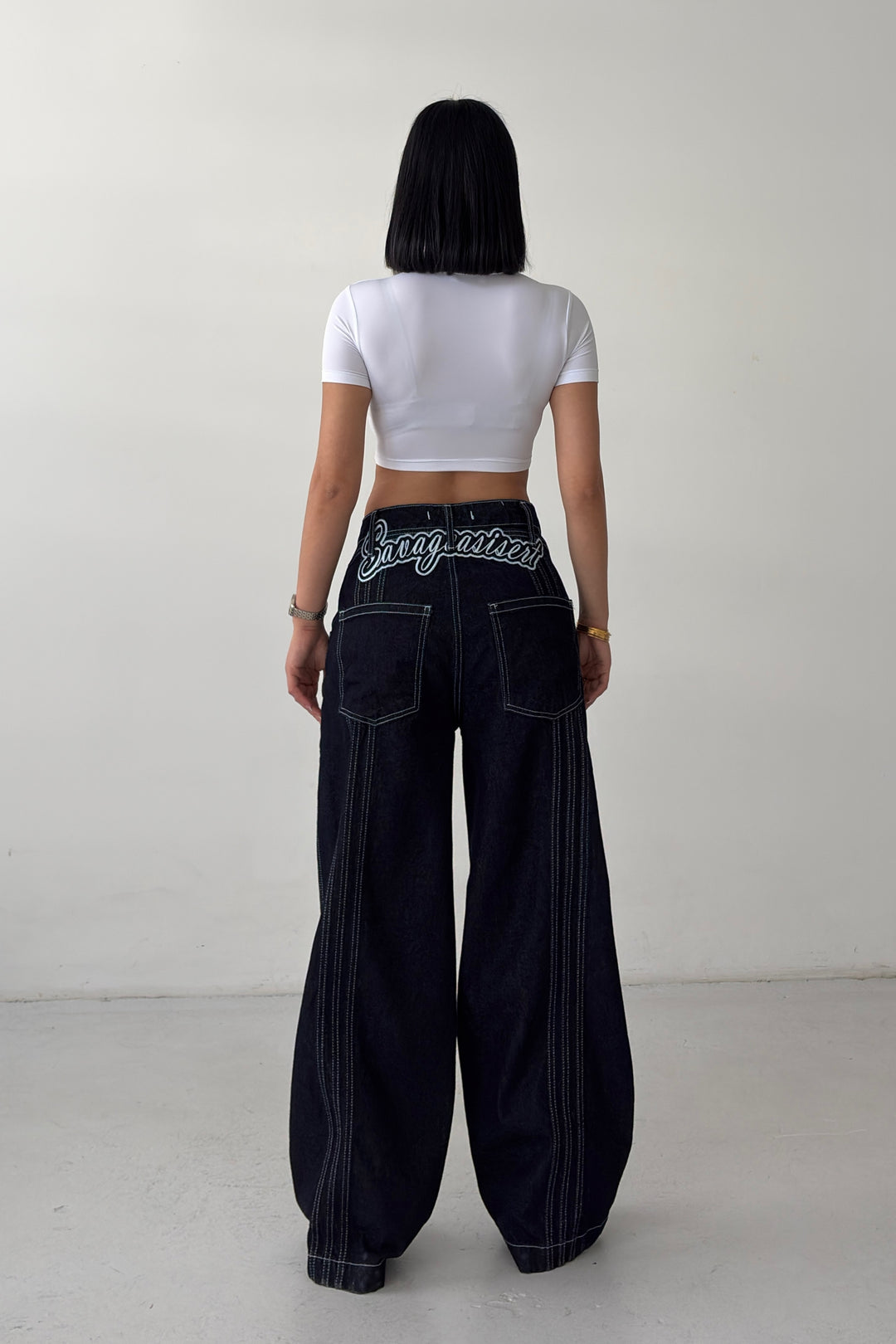 Routines Savage Striped Baggy Jeans 4905 - ROUTINES