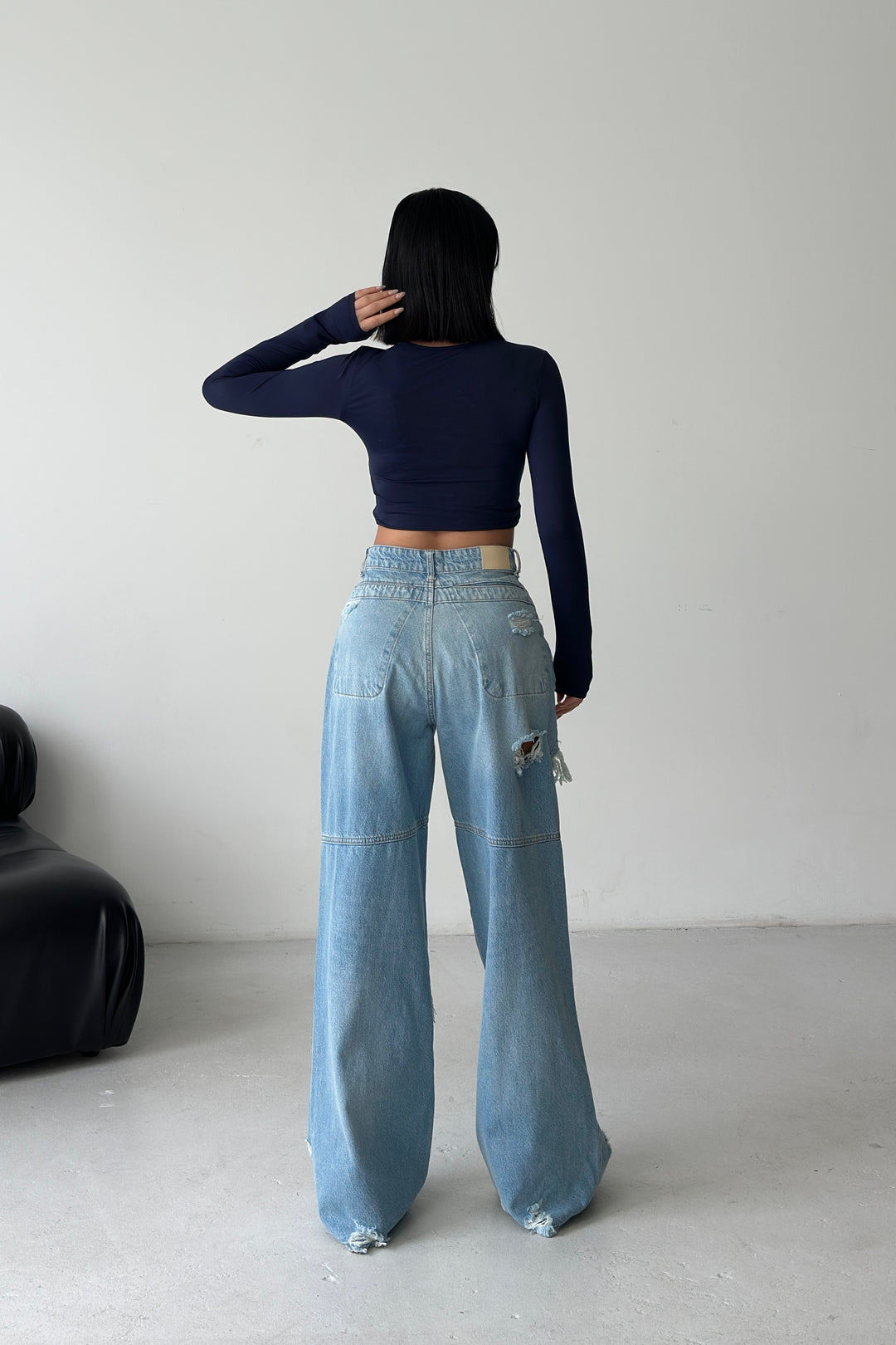 Routines Seam Detail Ripped Jeans - Light Blue 1373-3 - ROUTINES