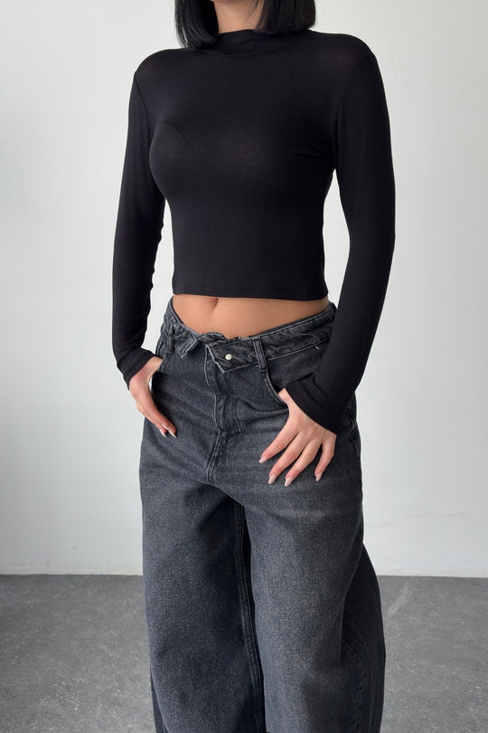 Routines See through Longsleeve Top - Black 4719