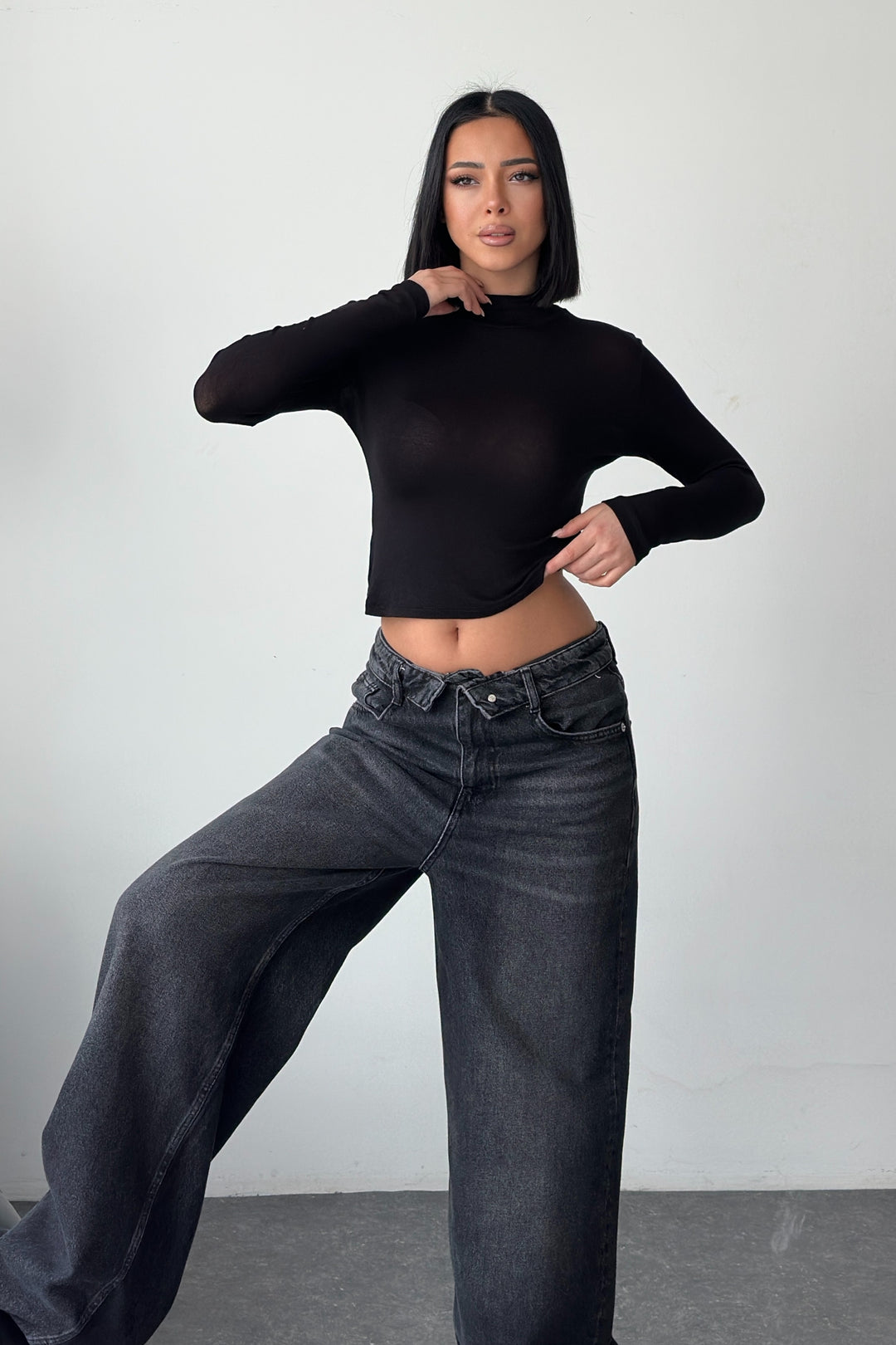 Routines See through Longsleeve Top - Black 4719