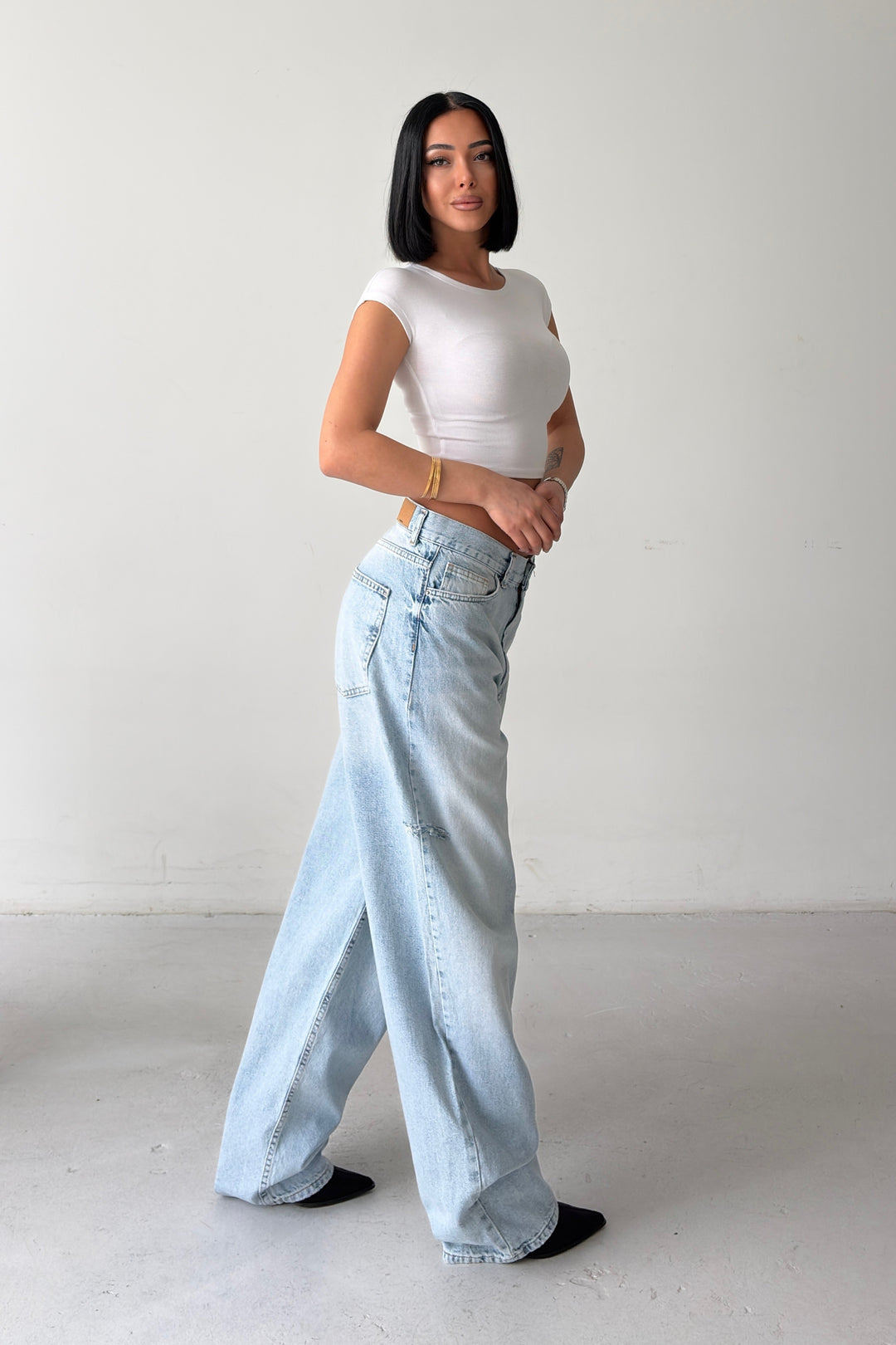 Routines Side-cut Skater Baggy Jeans - Light Blue 3144 - ROUTINES