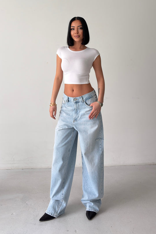 Routines Side-cut Skater Baggy Jeans - Light Blue 3144 - ROUTINES