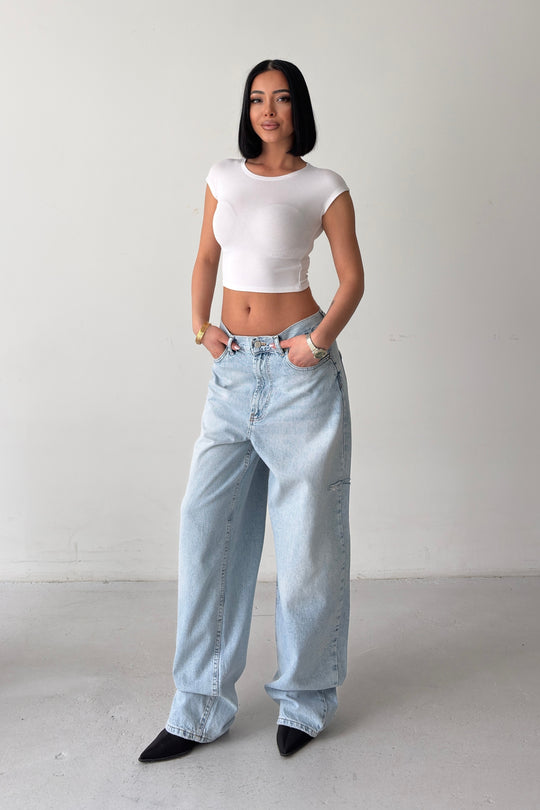 Routines Side-cut Skater Baggy Jeans - Light Blue 3144 - ROUTINES
