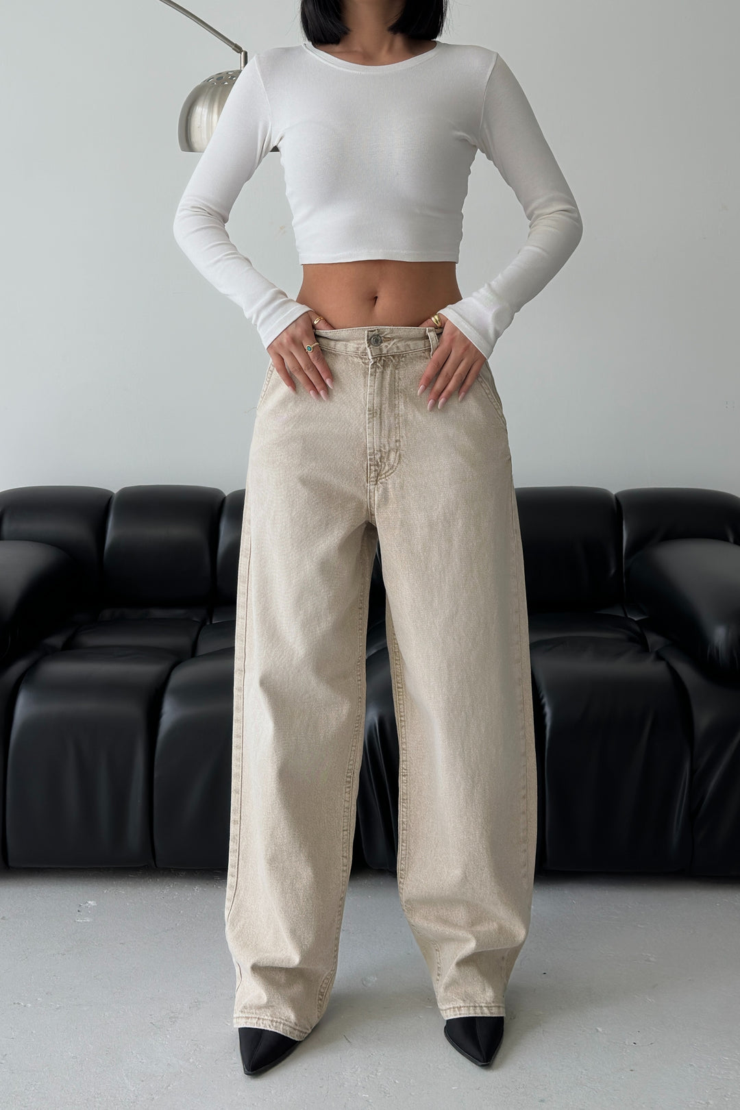 Routines Skater Baggy Jeans - Stone 2952 - ROUTINES