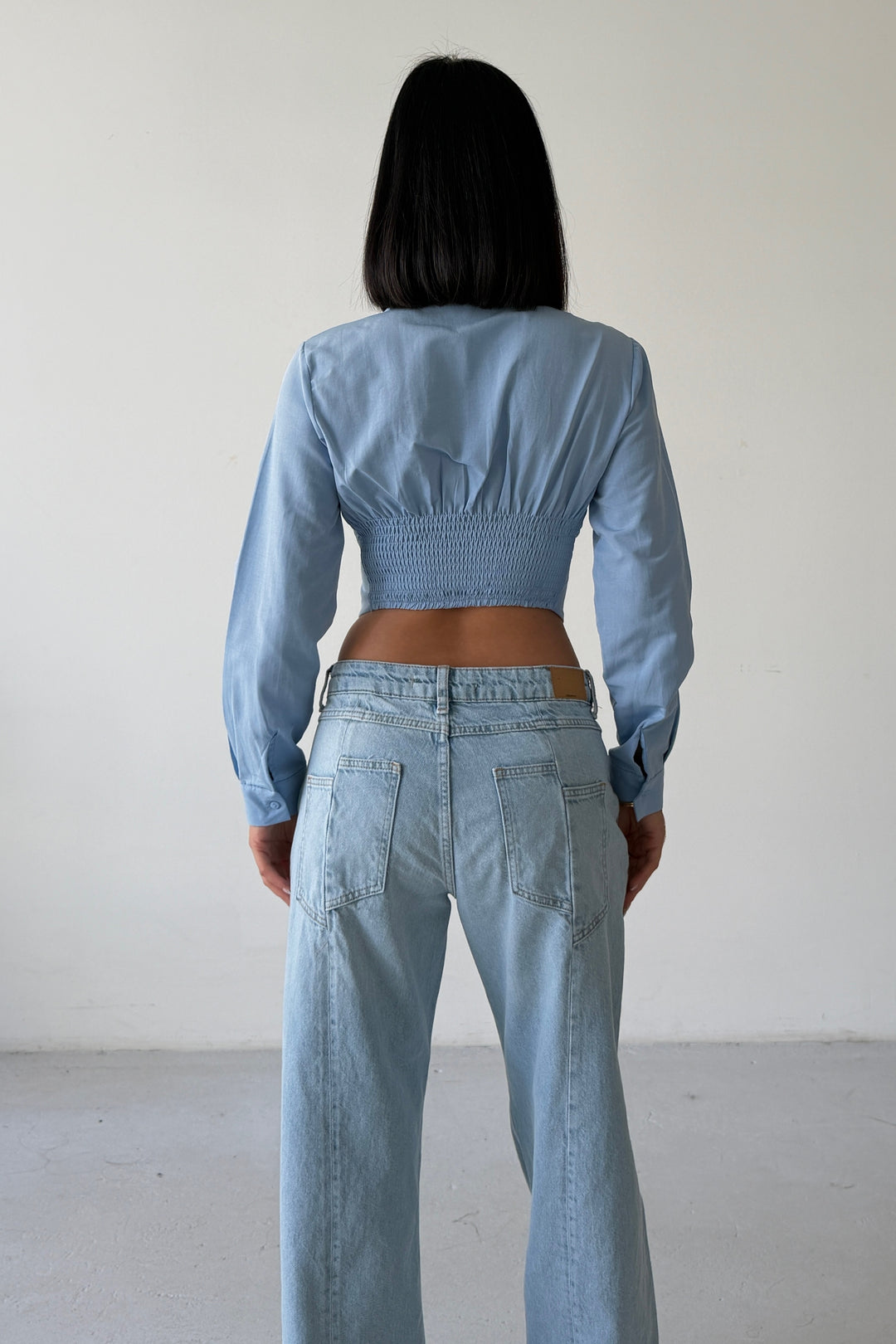 Routines Snatched Cropped Blouse - Blue 0301