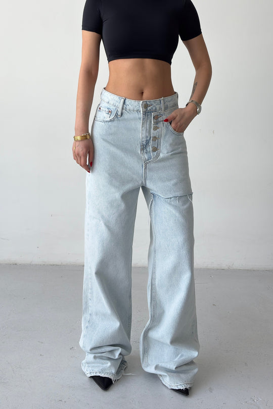Routines Stitched Double Waist Jeans 1795-1 - ROUTINES