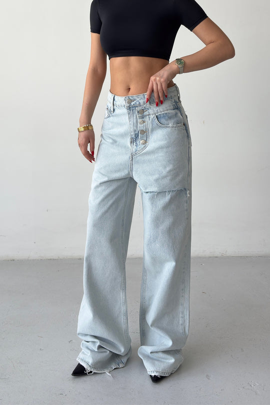 Routines Stitched Double Waist Jeans 1795-1 - ROUTINES