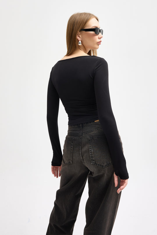 Routines Stretch Crop Top - Black 10133 - ROUTINES