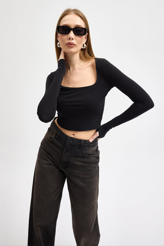 Routines Stretch Crop Top - Black 10133 - ROUTINES