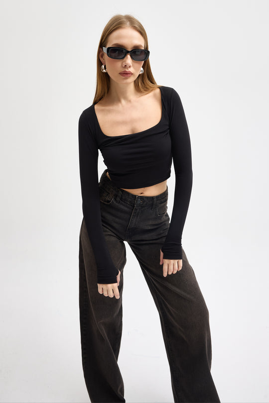Routines Stretch Crop Top - Black 10133 - ROUTINES