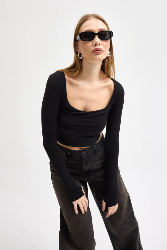 Routines Stretch Crop Top - Black 10133 - ROUTINES