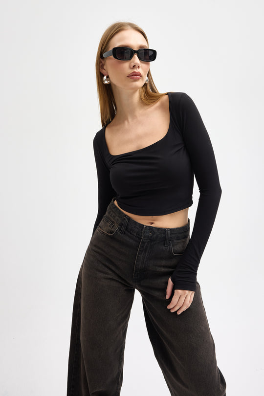 Routines Stretch Crop Top - Black 10133 - ROUTINES
