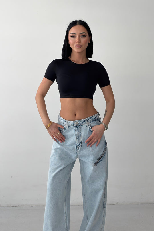 Routines Stretch Crop Top - Black 2429 - ROUTINES