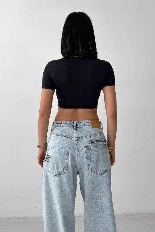 Routines Stretch Crop Top - Black 2429 - ROUTINES