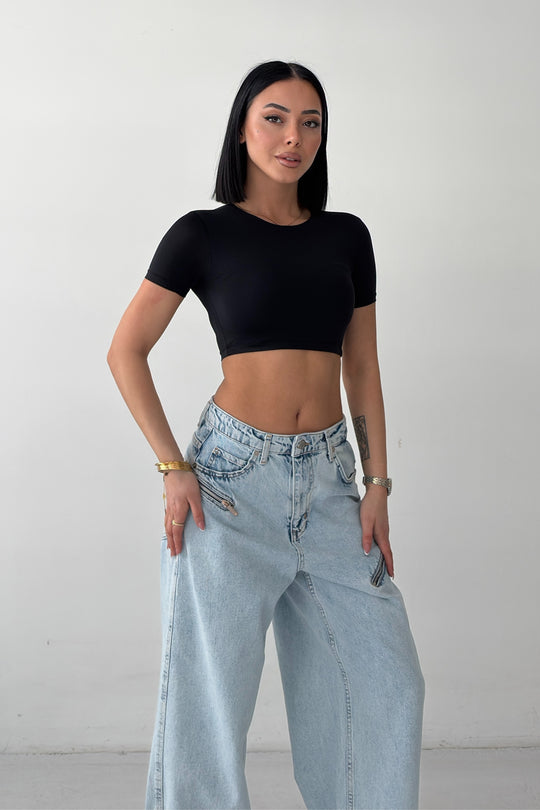 Routines Stretch Crop Top - Black 2429 - ROUTINES
