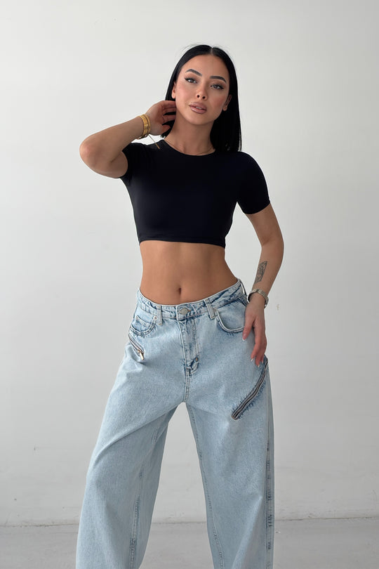 Routines Stretch Crop Top - Black 2429 - ROUTINES