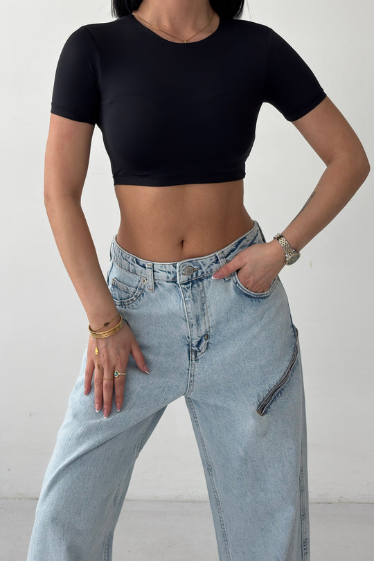 Routines Stretch Crop Top - Black 2429 - ROUTINES