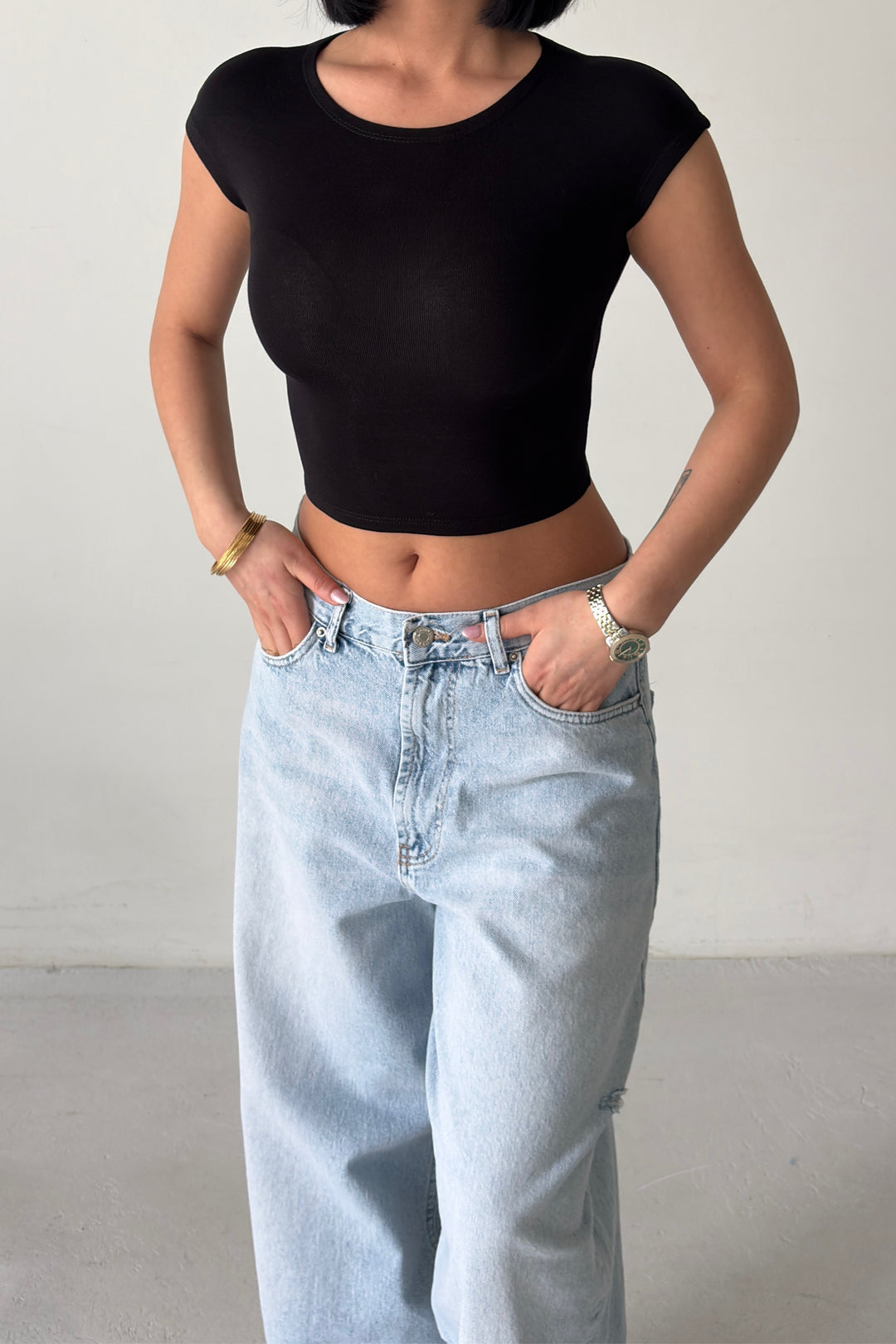 Routines Stretch Crop Top - Black 4011 - ROUTINES