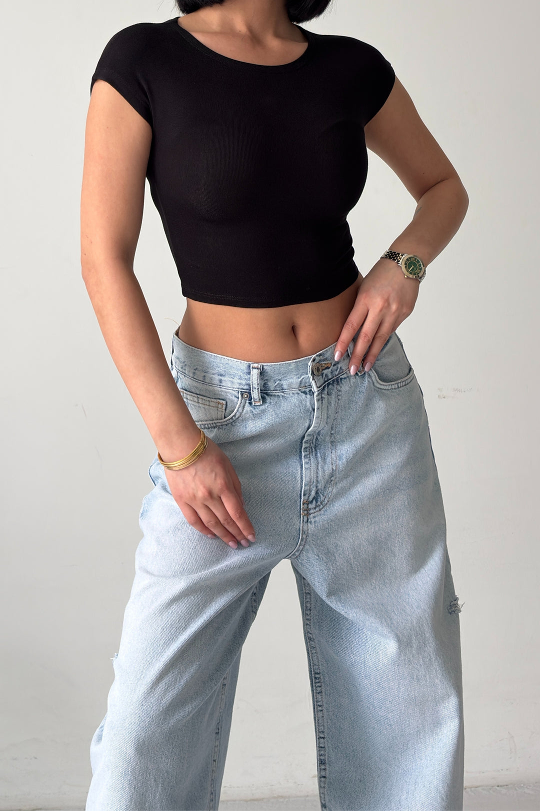 Routines Stretch Crop Top - Black 4011 - ROUTINES