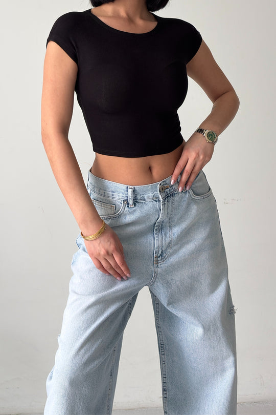 Routines Stretch Crop Top - Black 4011 - ROUTINES