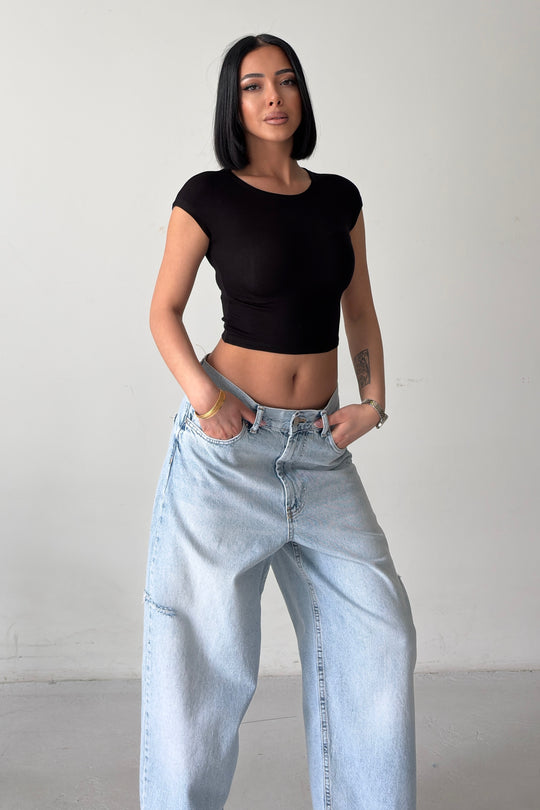 Routines Stretch Crop Top - Black 4011 - ROUTINES