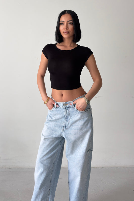 Routines Stretch Crop Top - Black 4011 - ROUTINES