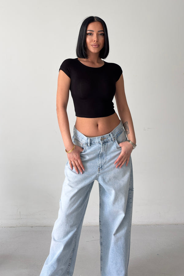 Routines Stretch Crop Top - Black 4011 Top Routines Fashion