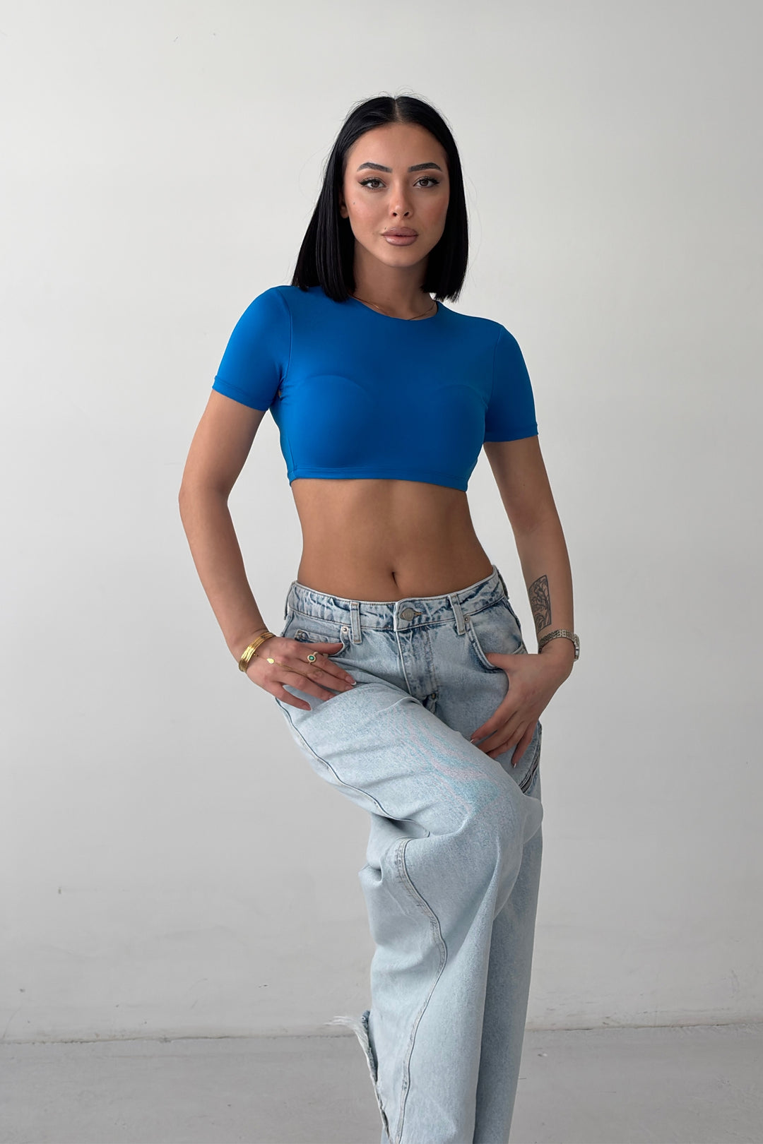 Routines Stretch Crop Top - Blue 2429 - ROUTINES
