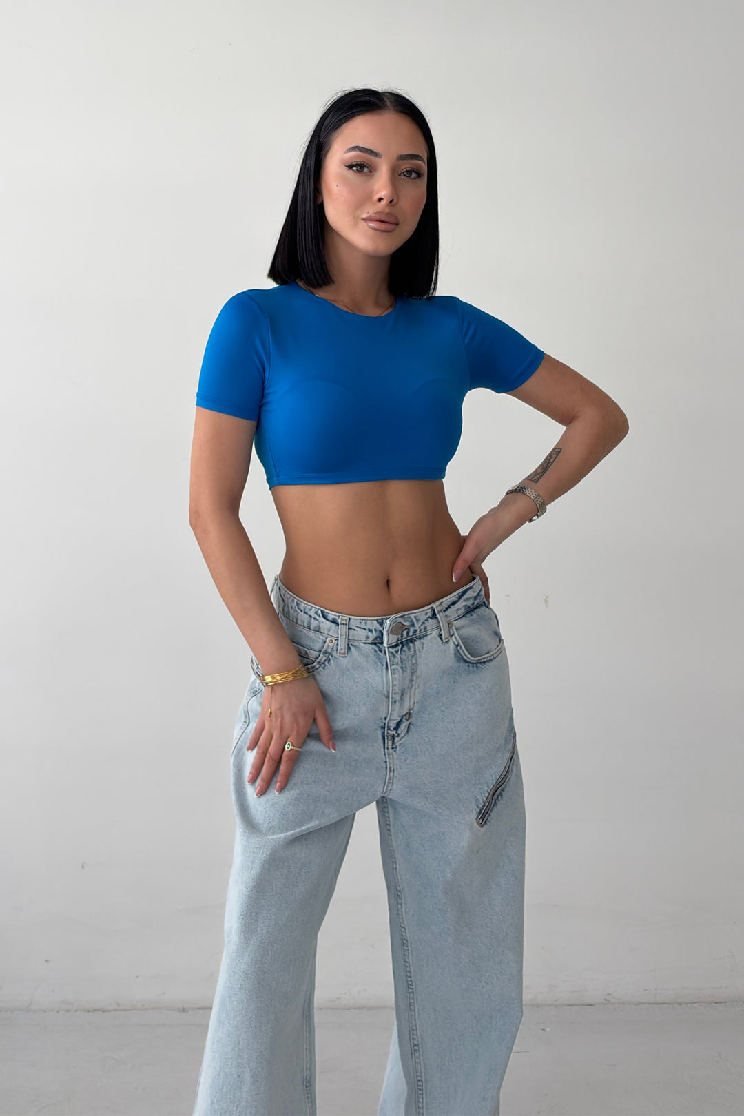 Routines Stretch Crop Top - Blue 2429 - ROUTINES