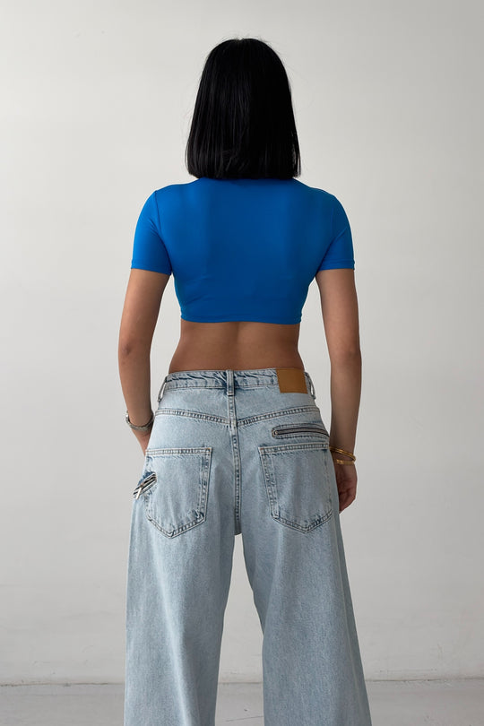 Routines Stretch Crop Top - Blue 2429 - ROUTINES