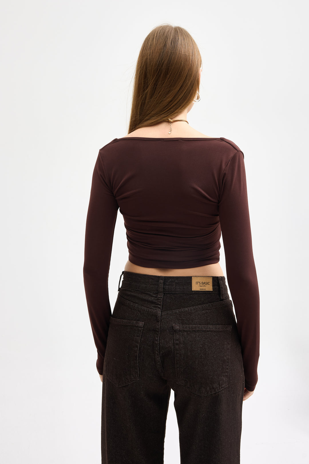 Routines Stretch Crop Top - Brown 10133 - ROUTINES