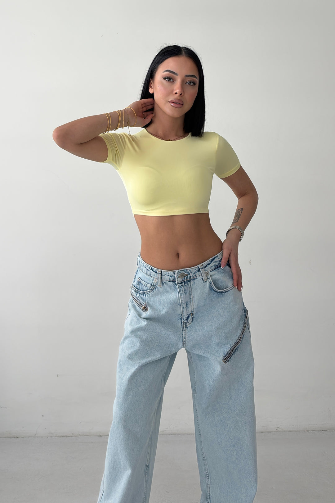 Routines Stretch Crop Top - Butter Yellow 2429 - ROUTINES