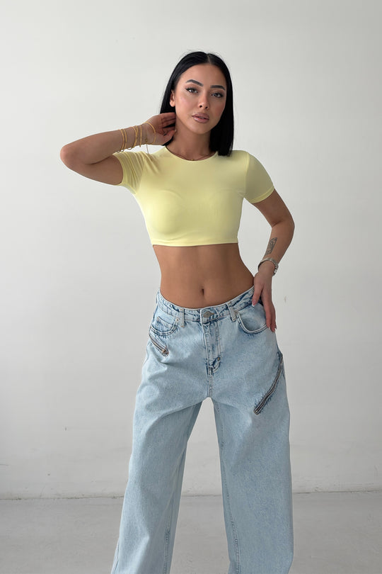 Routines Stretch Crop Top - Butter Yellow 2429 - ROUTINES