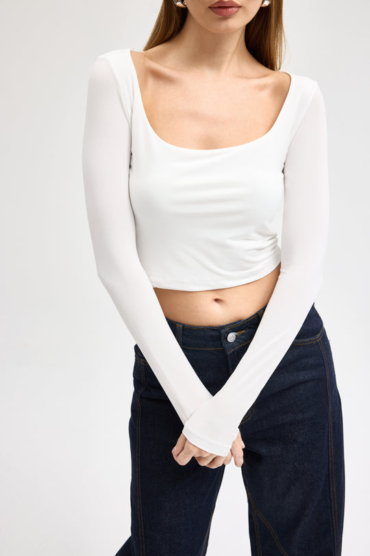 Routines Stretch Crop Top - White 10133 - ROUTINES
