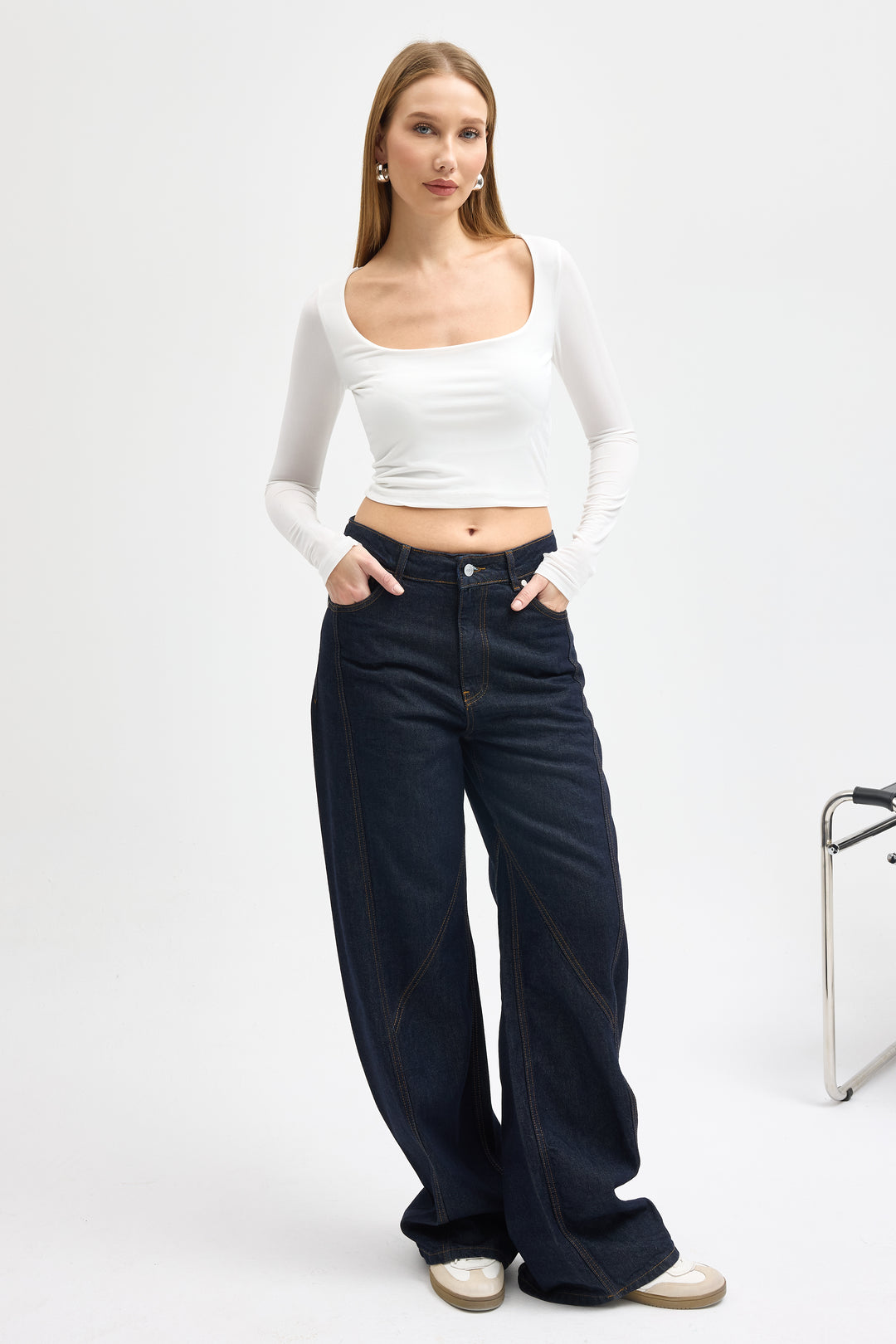 Routines Stretch Crop Top - White 10133 - ROUTINES