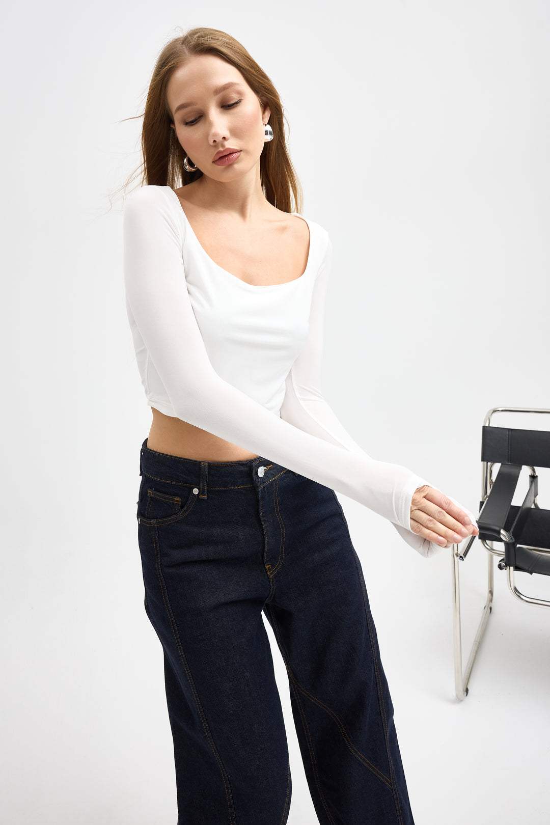 Routines Stretch Crop Top - White 10133 - ROUTINES