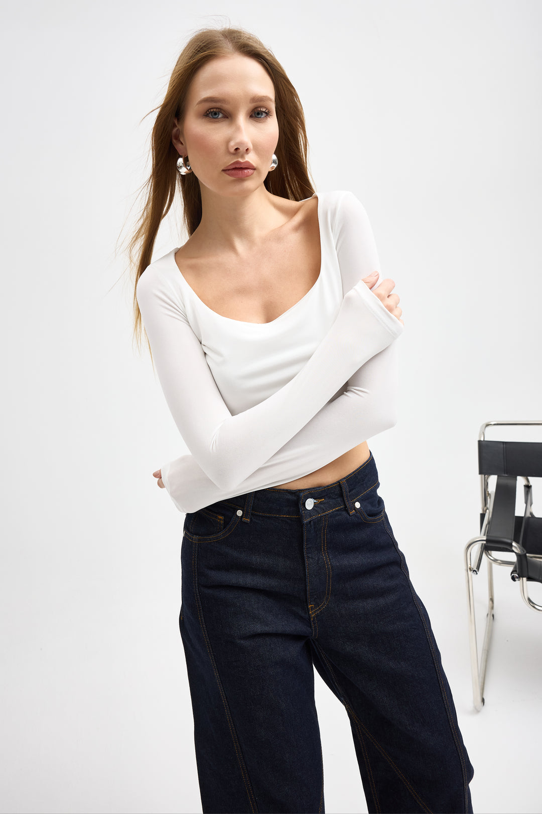 Routines Stretch Crop Top - White 10133 - ROUTINES