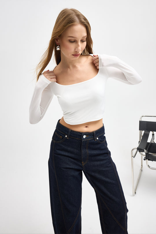 Routines Stretch Crop Top - White 10133 - ROUTINES