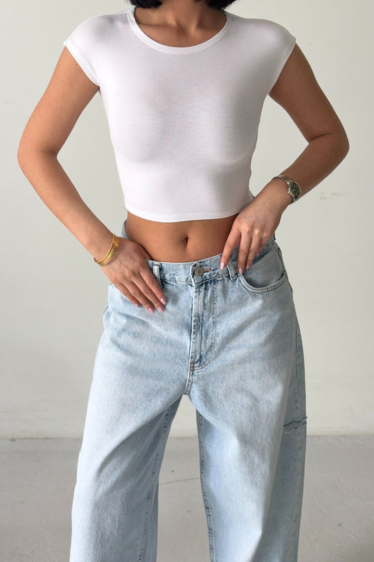Routines Stretch Crop Top - White 4011 - ROUTINES