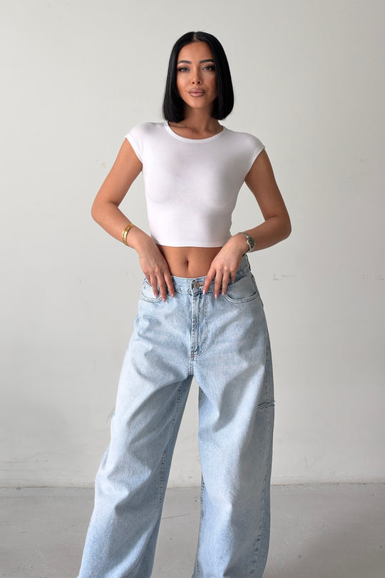 Routines Stretch Crop Top - White 4011 - ROUTINES