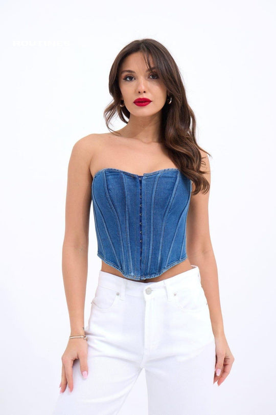 Routines Stretch Denim Corset 6241 Top Routines Fashion