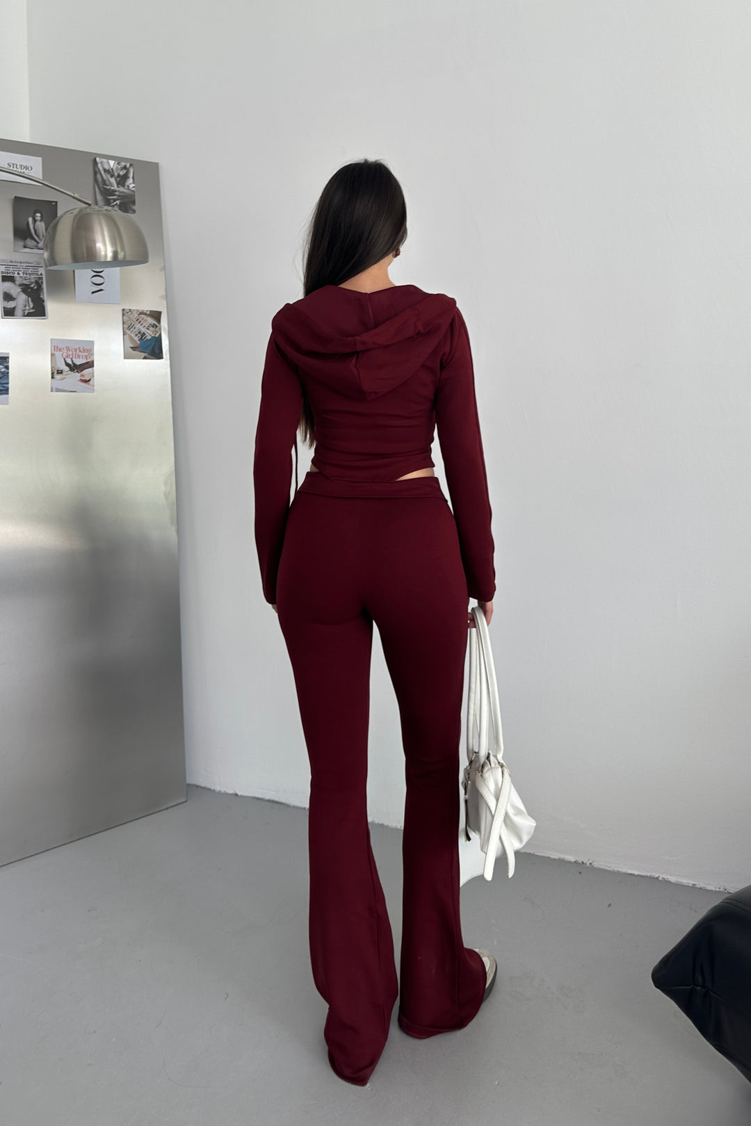Routines Stretch Fold-over Flared Set - Bordeaux 3535 - ROUTINES