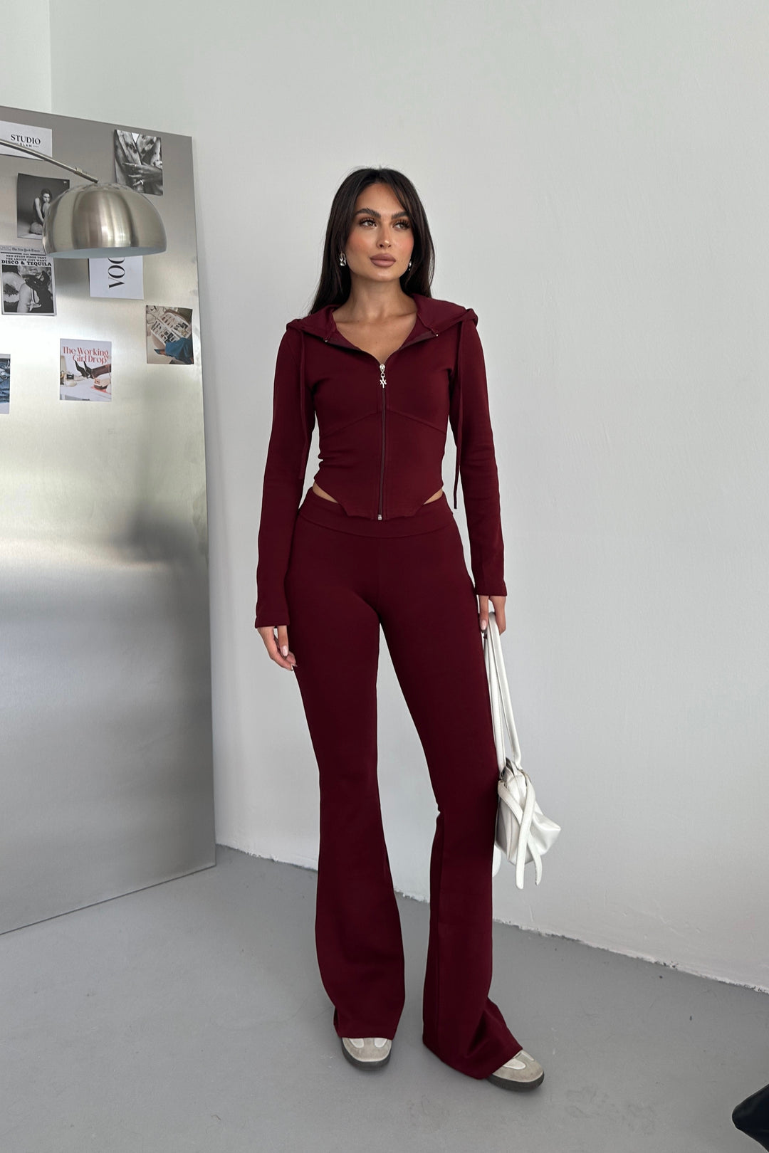Routines Stretch Fold-over Flared Set - Bordeaux 3535 - ROUTINES