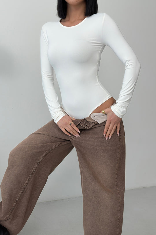 Routines Stretch Longsleeve Bodysuit - Cream 390 - ROUTINES