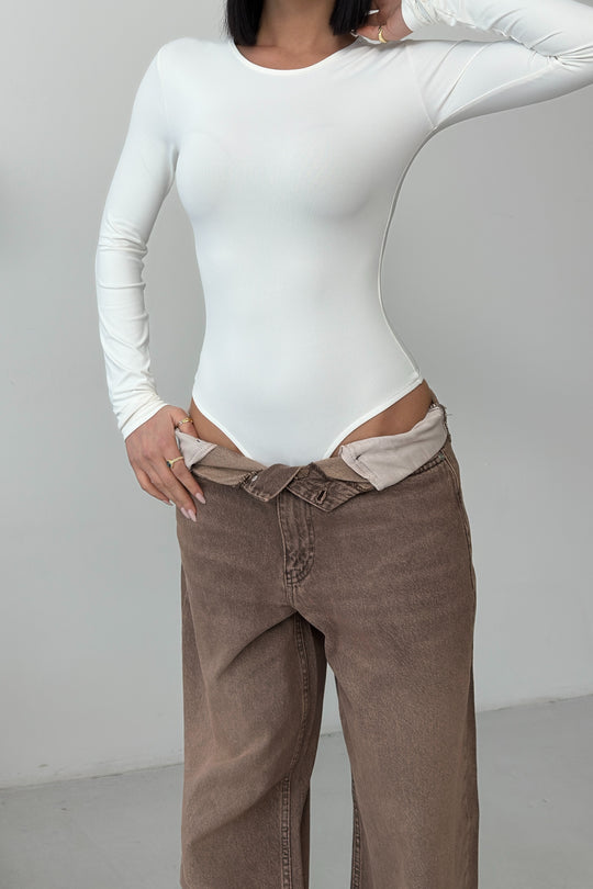 Routines Stretch Longsleeve Bodysuit - Cream 390 - ROUTINES