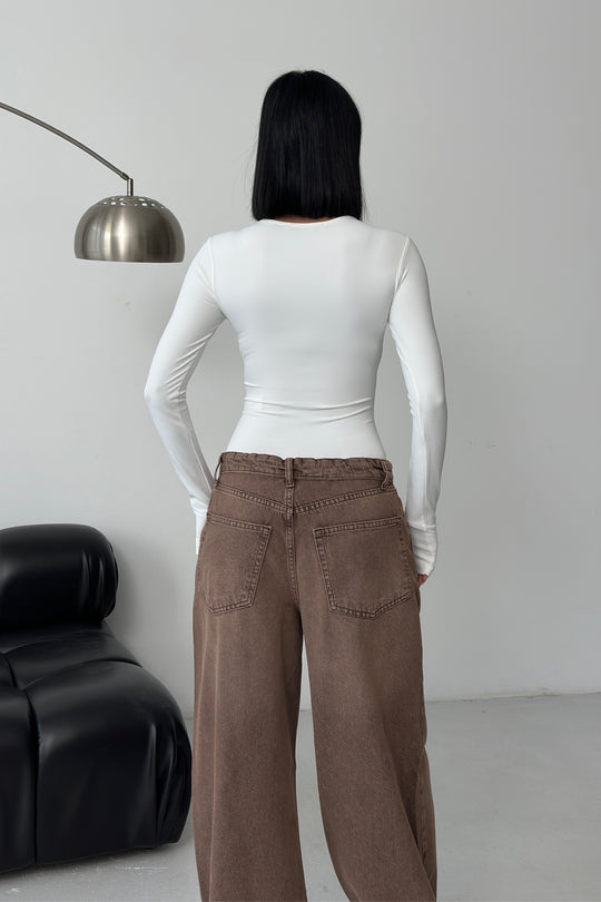 Routines Stretch Longsleeve Bodysuit - Cream 390 - ROUTINES