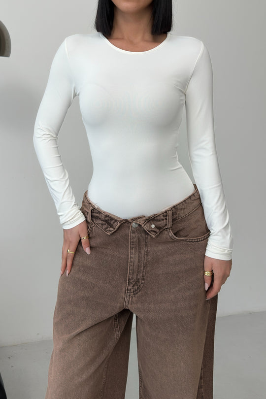 Routines Stretch Longsleeve Bodysuit - Cream 390 - ROUTINES