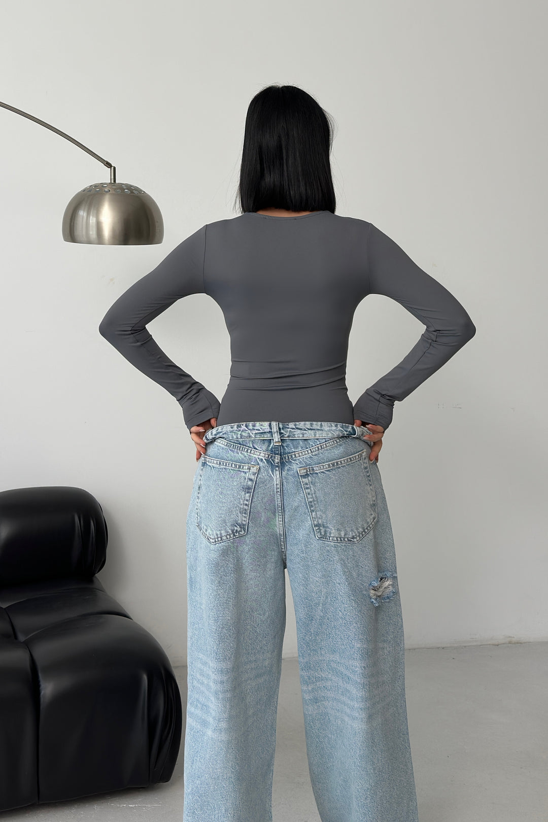 Routines Stretch Longsleeve Bodysuit - Grey 390 - ROUTINES