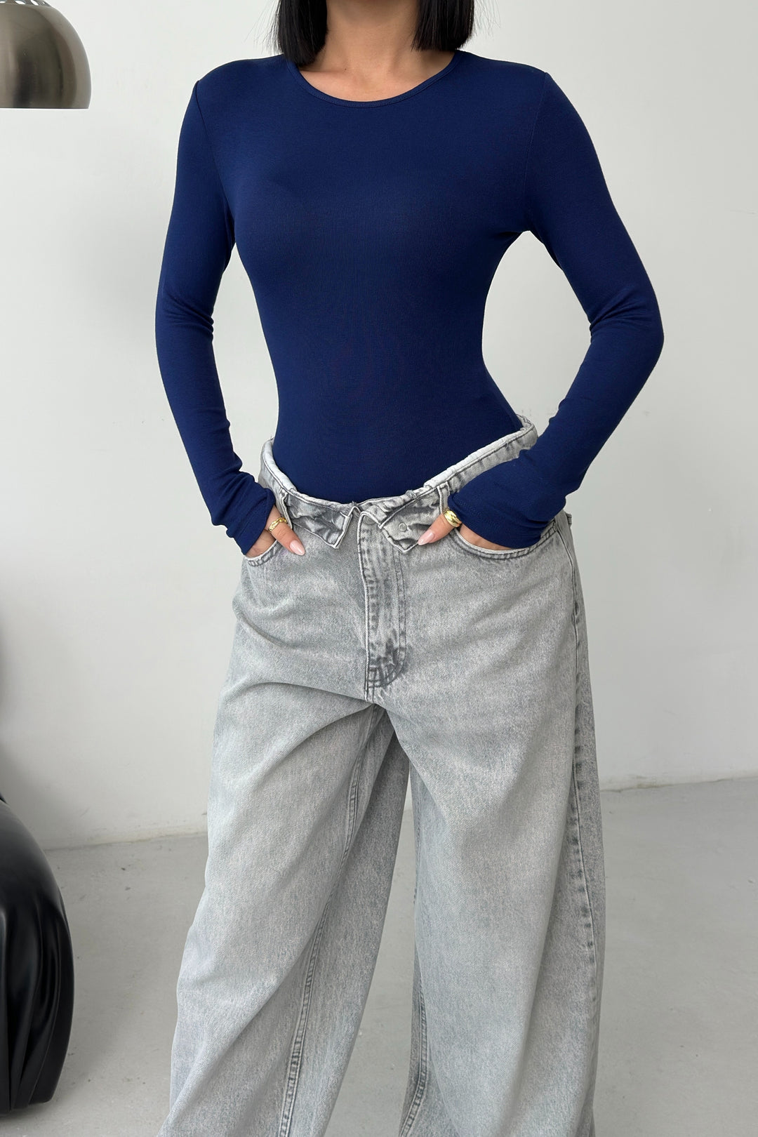 Routines Stretch Longsleeve Bodysuit - Navy Blue 388 Body Routines Fashion