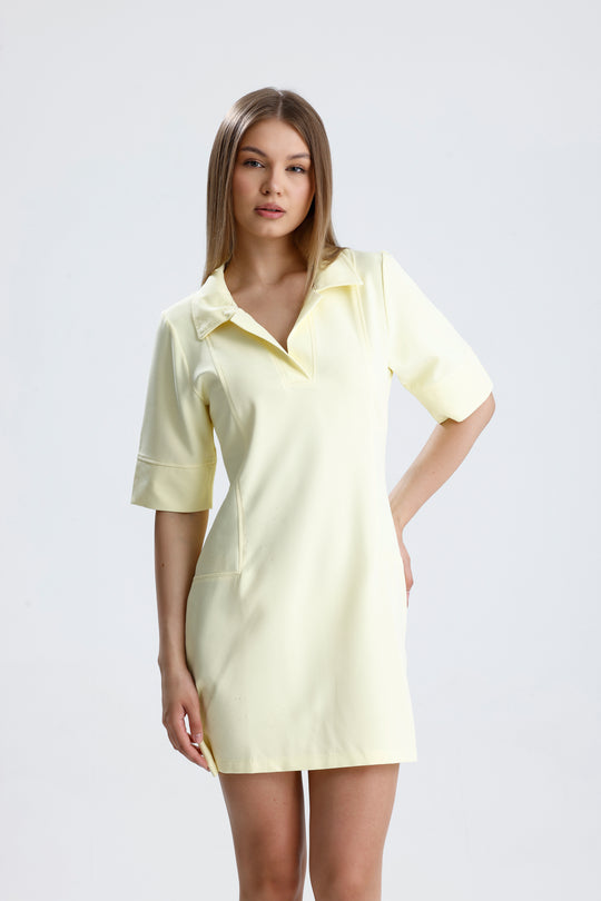 Routines Stretch Polo Dress - Butter Yellow 2026 - ROUTINES